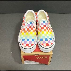 Vans Slip On Rainbow Checkerboard Skate Shoe